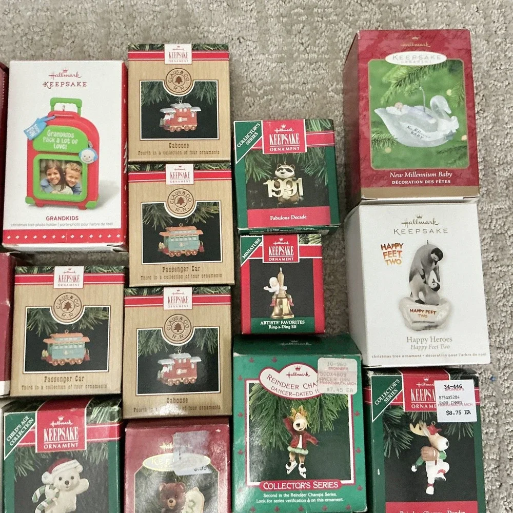 Hallmark Keepsake Christmas Ornament LOT of 25 Pieces Santa Reindeer Trains